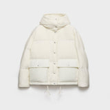 Medium-weight hooded soft fabric down jacket