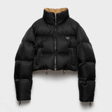 Cropped Re-Nylon down jacket