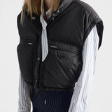 Cropped Re-Nylon down jacket