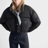 Cropped Re-Nylon down jacket