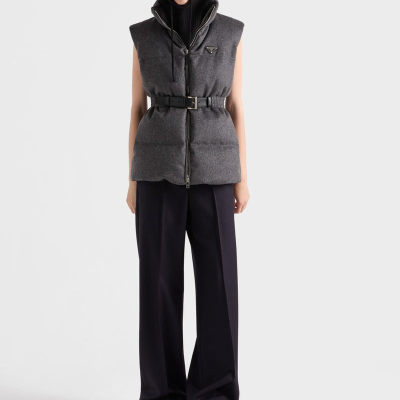 Loden down vest