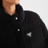 Convertible velvet down jacket