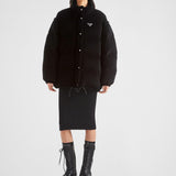 Convertible velvet down jacket