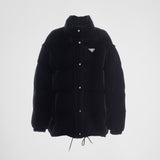 Convertible velvet down jacket