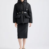 Re-Nylon hooded down jacket