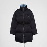 Re-Nylon Gabardine hooded down coat