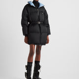 Re-Nylon Gabardine hooded down coat