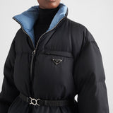 Re-Nylon Gabardine hooded down coat