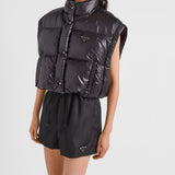 Re-Nylon cropped convertible down jacket