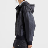 Lightweight Re-Nylon hooded blouson jacket