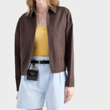 Kid mohair blouson jacket