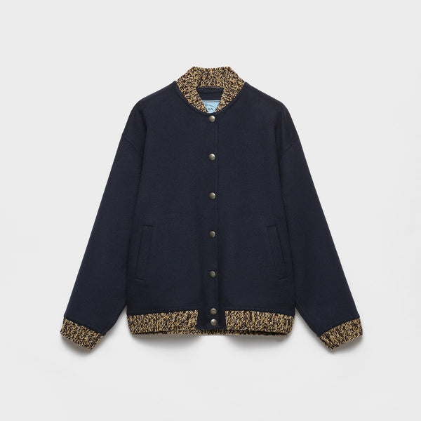 Double cashmere and wool bomber jacket