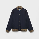 Double cashmere and wool bomber jacket