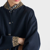 Double cashmere and wool bomber jacket