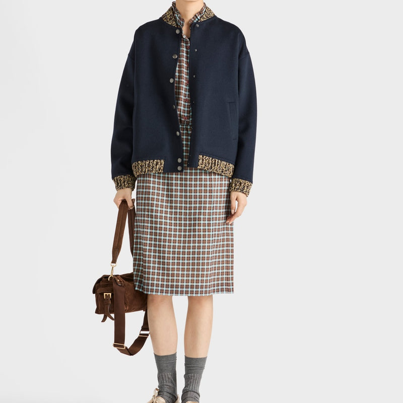 Double cashmere and wool bomber jacket