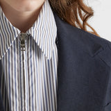 Striped poplin blouson jacket