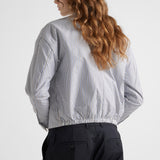 Striped poplin blouson jacket