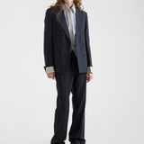 Striped poplin blouson jacket