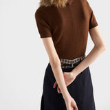 Short-sleeved cashmere sweater