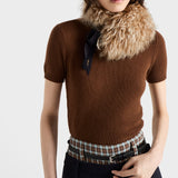 Short-sleeved cashmere sweater