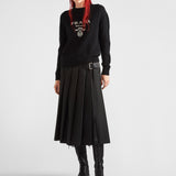 Cashmere and wool Prada logo crew-neck sweater