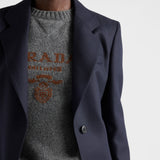 Cashmere and wool Prada logo crew-neck sweater