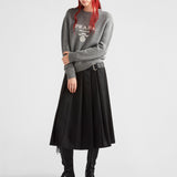 Cashmere and wool Prada logo crew-neck sweater