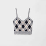 Argyle knit cashmere top