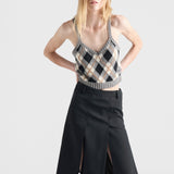 Argyle knit cashmere top