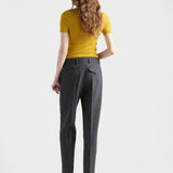 Short-sleeved wool knit sweater with pendants