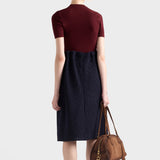 Short-sleeved wool sweater with pendants