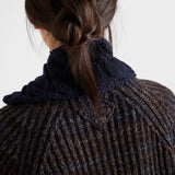 Mouliné wool cardigan