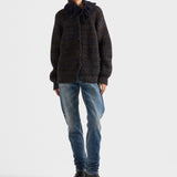 Mouliné wool cardigan