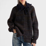 Mouliné wool cardigan