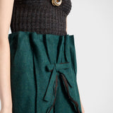Wool and cashmere bandeau top with brooch
