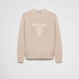 Cashmere and wool Prada logo crew-neck sweater
