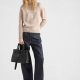 Cashmere and wool Prada logo crew-neck sweater