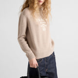 Cashmere and wool Prada logo crew-neck sweater