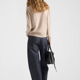 Cashmere and wool Prada logo crew-neck sweater