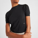 Worsted wool crew-neck sweater