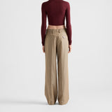 Cropped silk sweater with logo