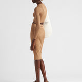 Cropped silk sweater with logo