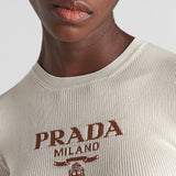 Silk crew-neck sweater with logo