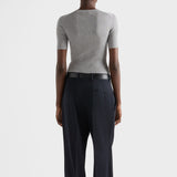 Silk crew-neck sweater with logo