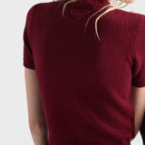 Short-sleeved cashmere sweater