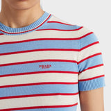 Striped crew-neck cotton sweater