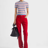 Striped crew-neck cotton sweater