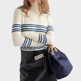 Striped wool turtleneck sweater