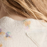 Floral print wool crew-neck sweater