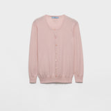 Cotton and silk knit cardigan